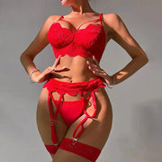 Women's Lace Bra and Panty Lingerie Set Sheer